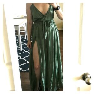 ASOS Size 8 Woven Wrap Maxi Beach Dress Green